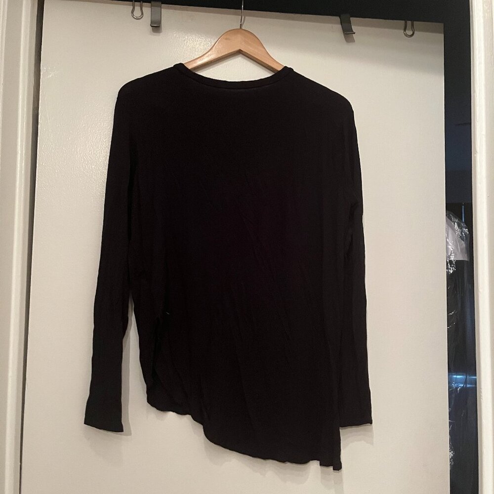 Black Halogen Asymmetrical Long-Sleeved Top‎ (Size Large)